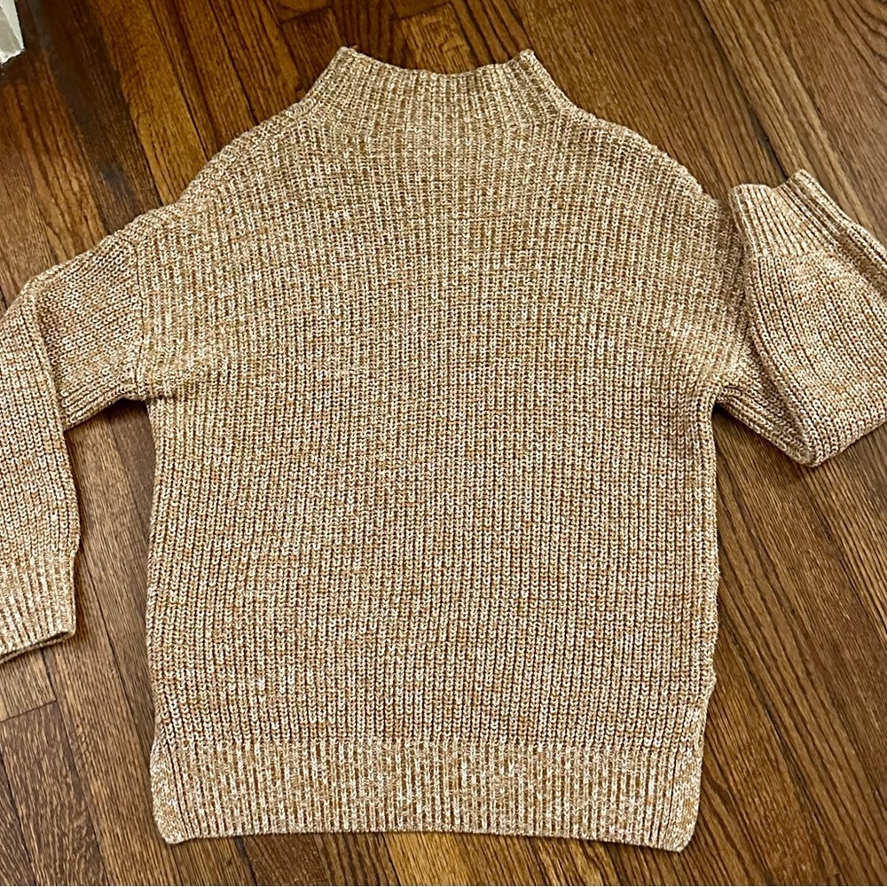 Cupcakes and Cashmere Mock Neck Marled Cotton Sweater